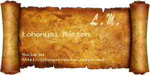 Lohonyai Márton névjegykártya