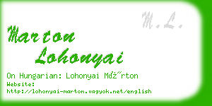 marton lohonyai business card